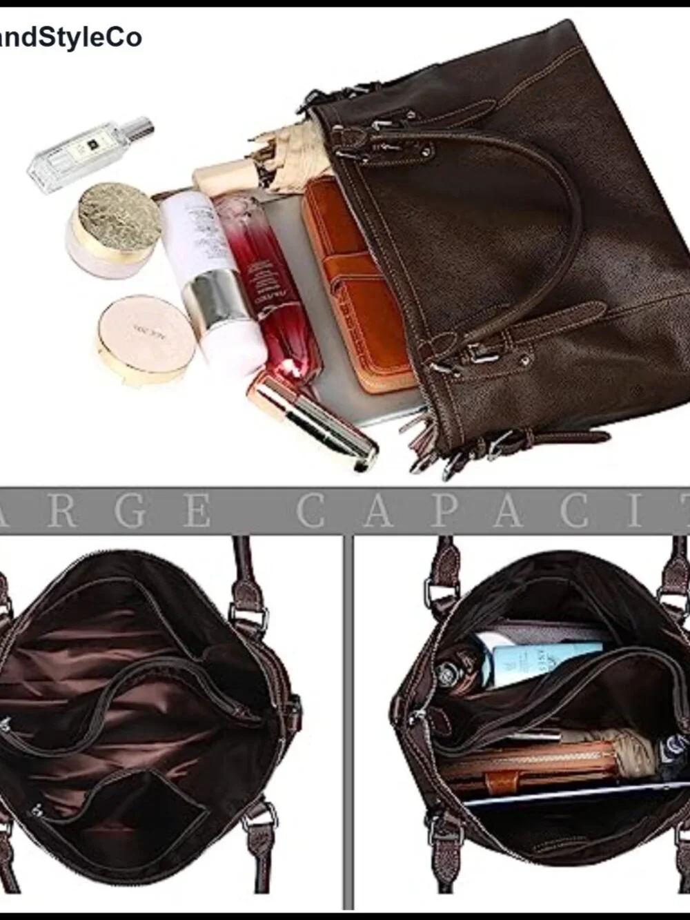 Genuine Leather Tote Bag for Women Shoulder Bag Crossbody